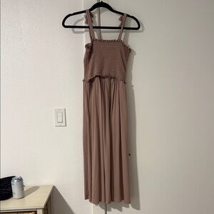 Kindred Bravely Mauve Smocked Maxi Dress with Tie Straps